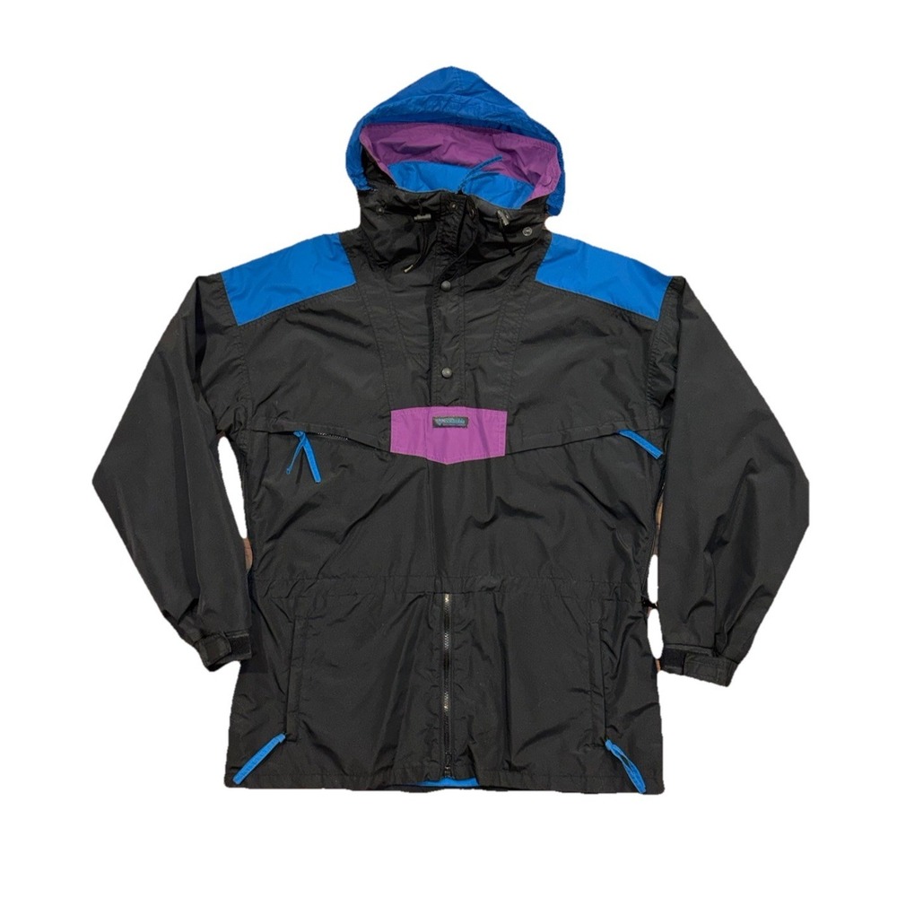 Vintage Columbia Nylon Light Weight‎ Purple Blue Hooded Men's Large